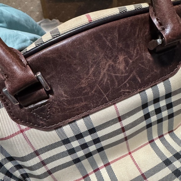Burberry Nova Check Beige and Brown Plaid Handbag - Picture 8 of 14